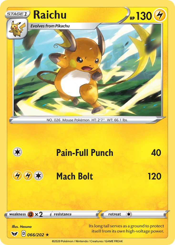 Raichu - 66 - Sword & Shield