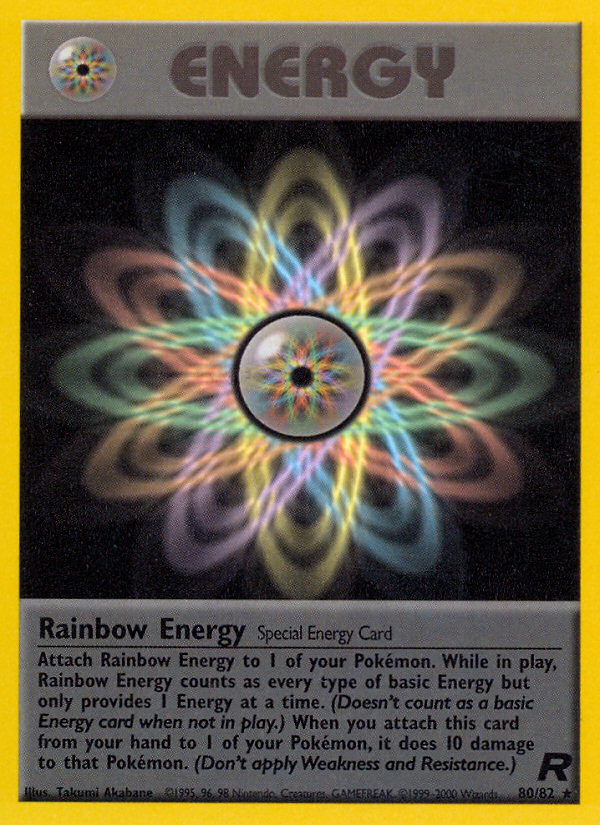 Rainbow Energy Team Rocket unlimited|Rainbow Energy Team Rocket first edition