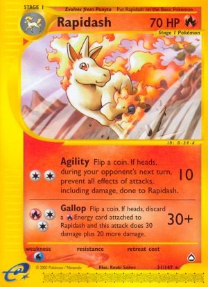 Rapidash - 31/147 - Aquapolis|Rapidash - 31/147 - Reverse holo - Aquapolis