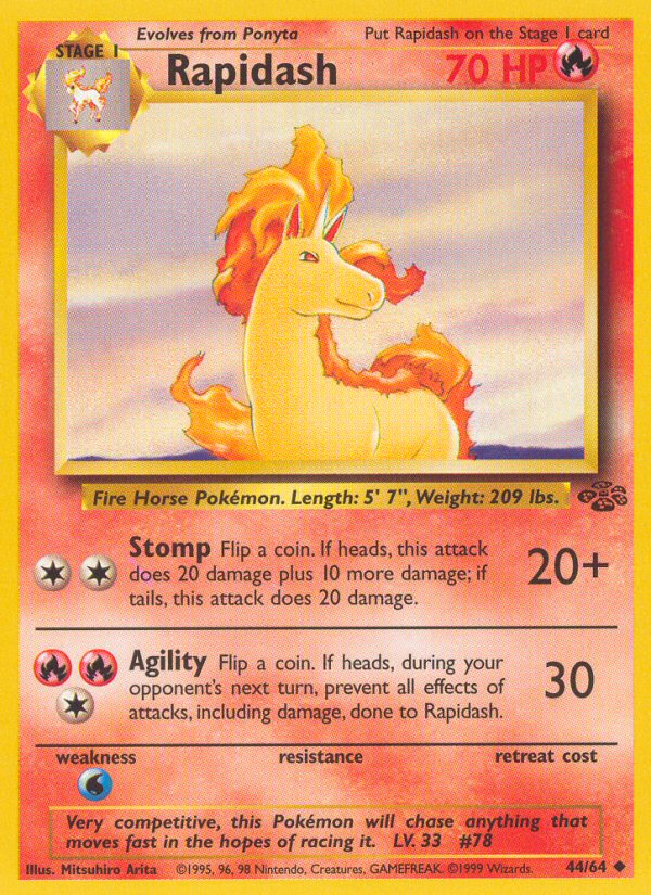 Rapidash unlimited jungle set|Rapidash first edition jungle set