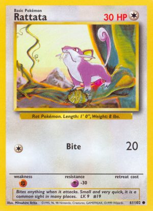 Rattata Base set Unlimited|Rattata Base set First Edition|Rattata Base set Shadowless|Rattata Base set 4th print
