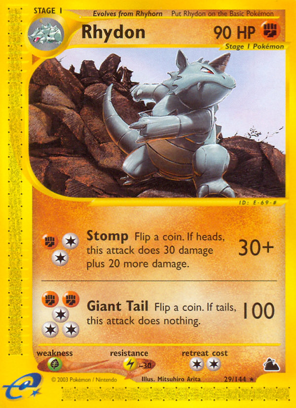 Rhydon - 29/144 - Skyridge|Rhydon - 29/144 - Reverse holo - Skyridge