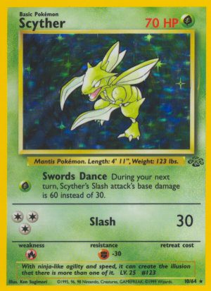 Scyther unlimited jungle set|Scyther first edition jungle set|Scyther error card jungle set