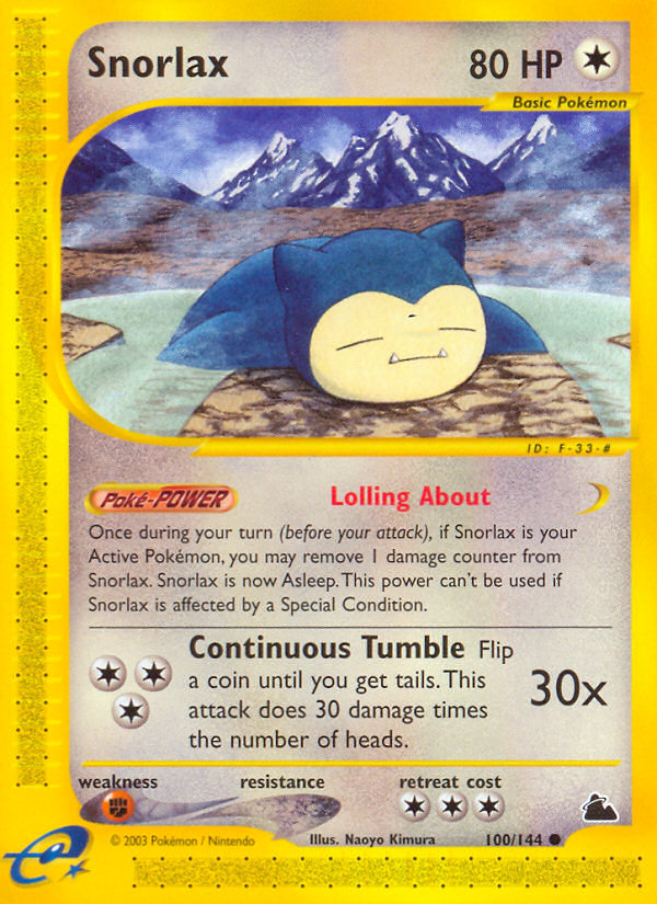 Snorlax - 100/144 - Skyridge|Snorlax - 100/144 - Reverse holo - Skyridge