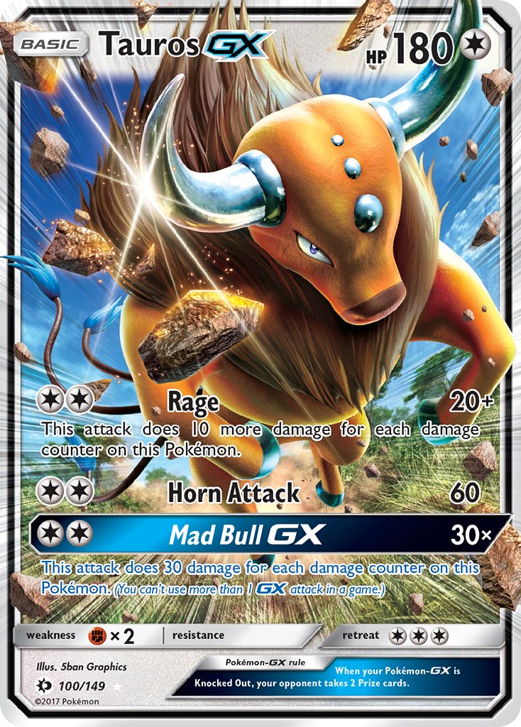 Tauros-GX - 100 - Sun & Moon