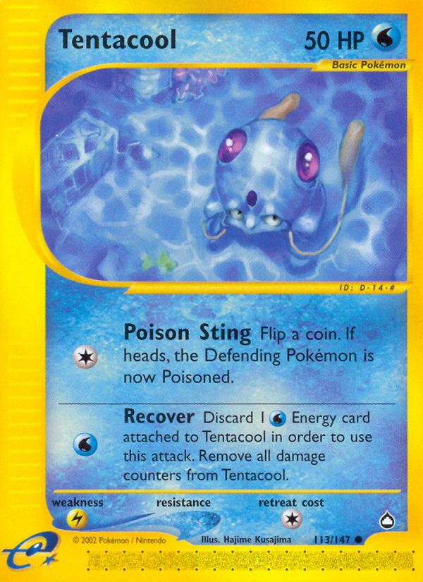 Tentacool - 113/147 - Aquapolis|Tentacool - 113/147 - Reverse holo - Aquapolis