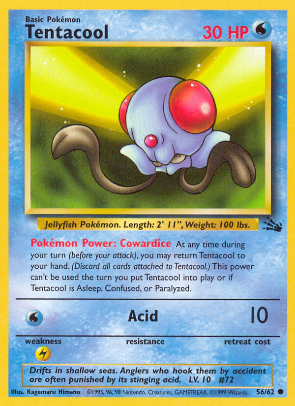 Tentacool Fossil set unlimited|Tentacool Fossil set first edition