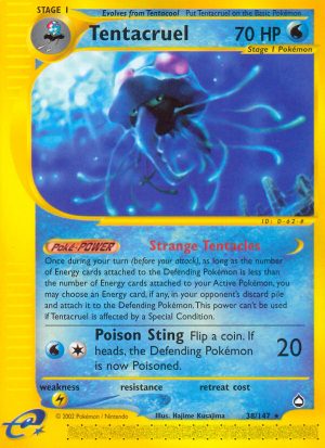 Tentacruel - 38/147 - Aquapolis|Tentacruel - 38/147 - Reverse holo - Aquapolis