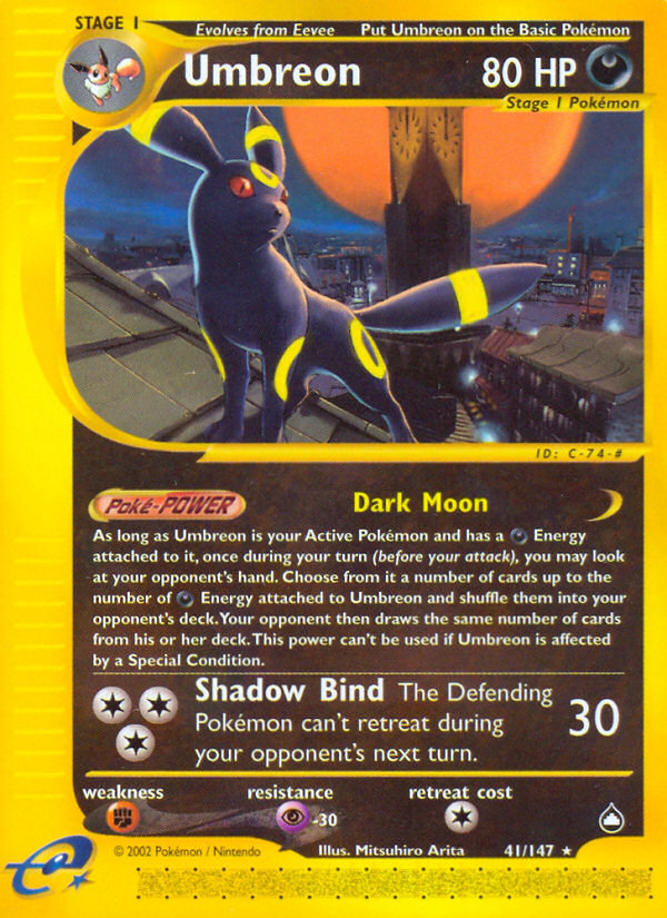 Umbreon - 41/147 - Aquapolis|Umbreon - 41/147 - Reverse holo - Aquapolis
