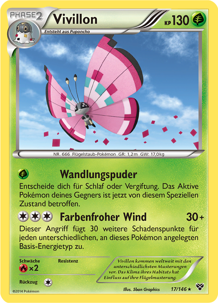 Vivillon 17/146 Wert, Bild, Künstler & Seltenheit Pokemonkarte.de