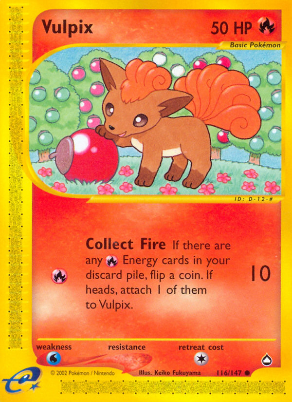 Vulpix - 116/147 - Aquapolis|Vulpix - 116/147 - Reverse holo - Aquapolis