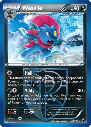 Weavile - 66 - Plasma Freeze|Weavile - 66 - reverse holo - Plasma Freeze