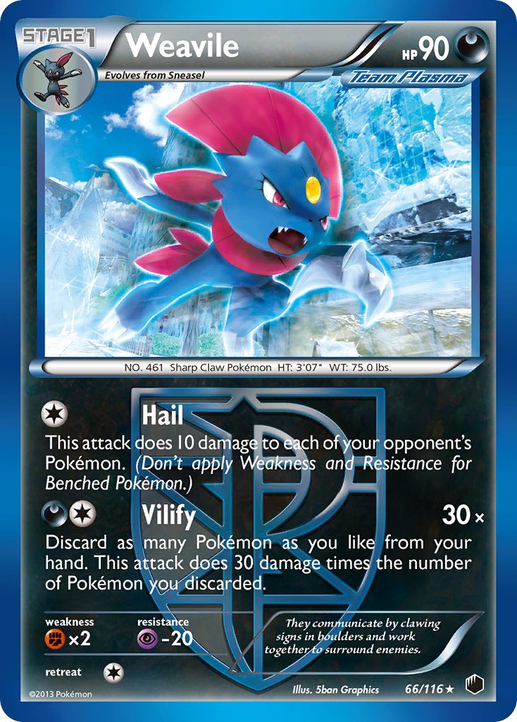Weavile - 66 - Plasma Freeze|Weavile - 66 - reverse holo - Plasma Freeze