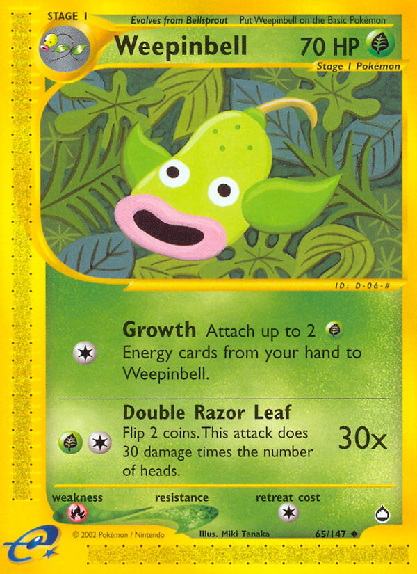 Weepinbell - 65/147 - Aquapolis|Weepinbell - 65/147 - Reverse holo - Aquapolis