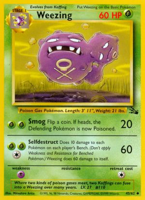Weezing Fossil set unlimited|Weezing Fossil set first edition