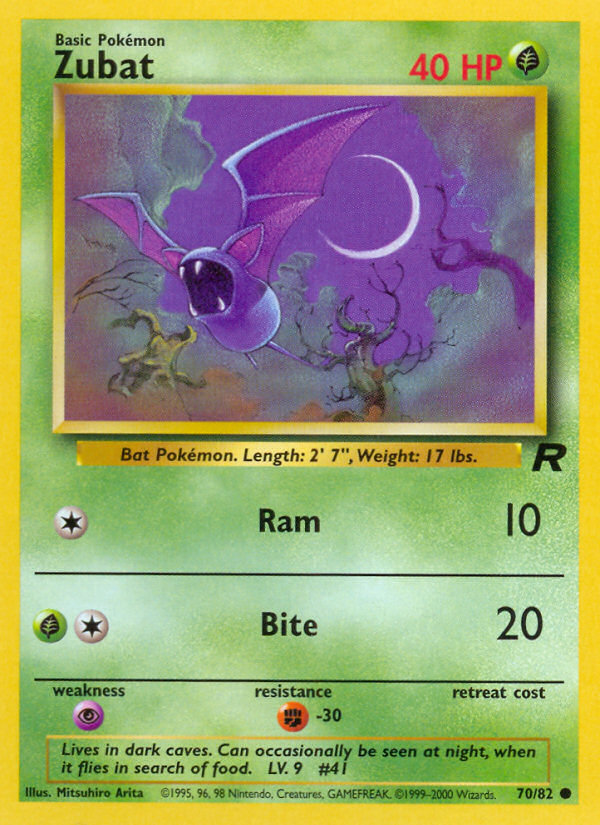 Zubat Team Rocket unlimited|Zubat Team Rocket first edition